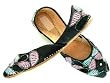 Beachcombers! Ethnic Embellished Silk Beaded & Sequin Indian Khussa Belly Dance Shoes Black Pink Blue