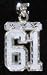 Large 3/4 Double Number Diamond Cut Pendant - Sterling Silver Jewelry