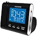 Magnasonic MAG-MM176K AM/FM Projection Clock Radio with Dual Alarm, Auto Time Set/Restore, Temperature Display, and Battery Backup