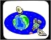 Decorated Mouse Pad with dish, information, satellite, orbit, earth, globe