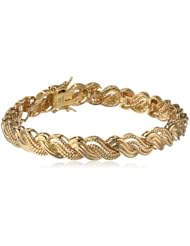 18k Yellow Gold Plated Sterling Silver Twisted Bracelet, 7.25"