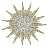 Sterling Silver Cubic Zirconia Sunburst Pin by Charles Winston