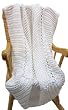 Handmade Christening Baby Blanket - 100% Hand-crocheted with Satin White Ribbon Handmade Christening Baby Blanket - 100% Hand-crocheted with Satin White Ribbon