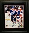 Grant Fuhr And Wayne Gretzky Dual Signed 16X20 Deluxe Frame - In Front Of Net