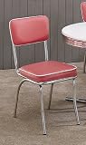  : Set of 2 50's Retro Nostalgic Style Dining Chairs w/Rose Covered Cushioned