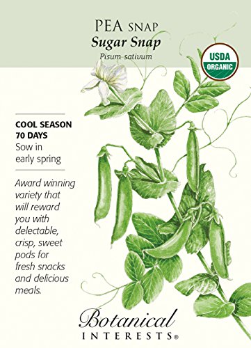 Organic Sugar Snap Pea Seeds - 18 grams - Botanical Interests Organic Sugar Snap Pea Seeds - 18 grams - Botanical Interests