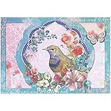 Punch Studio Die-Cut Flora Bird Note Cards -- Set of 10 Blank Cards and Lined Envelopes