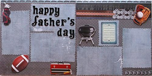 Happy Father's Day Dimensional Scrapbook Pages Premade Papers For Album (2 Pgs)