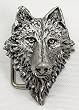 Wolf Head Diamondcut Pewter Buckle