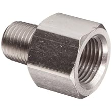 Polyconn PC120NB-64 Nickel Plated Brass Pipe Fitting, Adapter, 3/8" NPT Male x 1/4" NPT Female (Pack of 10)