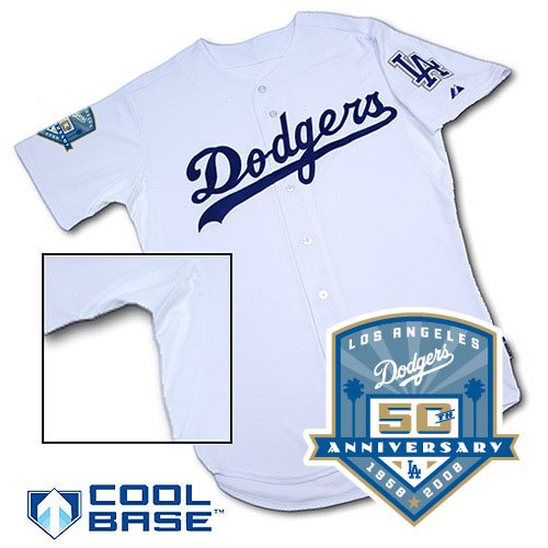 Los Angeles Dodgers Authentic COOL BASE Jersey w/50th Anniversary Patch