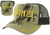 SMET by Christian Audigier Ed Hardy Mens Womens Unisex Dragon Trucker Hat Cap Bone