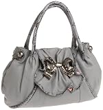 Betsey Johnson Croco Large Satchel,Grey,one size