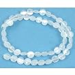 White Disc Fiber Optic Cats Eye Bead 16" Strand 8mm