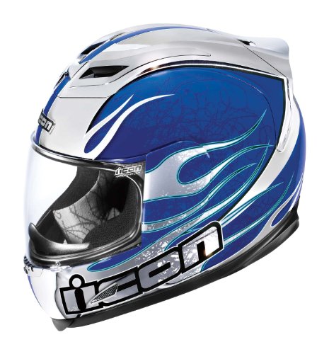 Icon Airframe Helmet , Color: Blue, Size: Md, Style: Claymore Chrome XF0101 3916 51z90l6b rL Icon Airframe Helmet , Color: Blue, Size: Md, Style: Claymore Chrome XF0101 3916