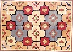 Handmade-Rugs Cotton Dhurrie Multicolored Asian-Influence Indian-Style (rug262)
