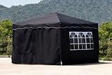 Zoom Produkt-Bild: Falt Pavillon 3 x 3 m in Schwarz mit 4 Seitenteilen