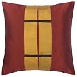 Decorative Handmade Burgundy Red & Goldenrod Thai Silk Cushion Cover / Pillow Sham