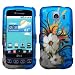 Blue White Hawaiian Flower Green Vine Design Rubberized Snap on Hard Shell Cover Protector Faceplate Cell Phone Case for Sprint LG Optimus S LS670, Virgin Mobile Optimus V, USCellular Optimus U + LCD Screen Guard Film