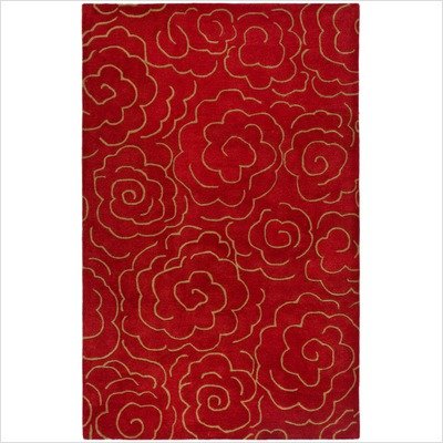 Safavieh Soho Collection SOH812A Handmade Red New Zealand Wool Square Area Rug, 6-Feet