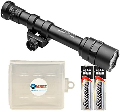 Bundle: Surefire M600AA-DSS Scout Light LED Tactical Weapon Light with 2 EXTRA Energizer AA Batteries and Battery Case