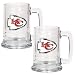 Kansas City Chiefs NFL 2pc 15oz Glass Tankard Set- Primary Logo