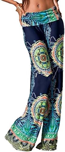 Sugar Rock Women Paisley Palazzo Pants Fold-Over Waist Wide Leg & Laundry Washing Bag