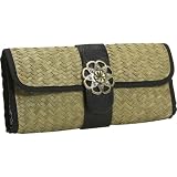 Straw Studios Seagrass Mat Floral Clutch