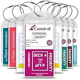 Cruise Tag Caddy 8 Pack Luggage Etag Holders Zip Seal & Steel Loops Thick PVC