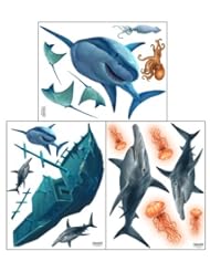 From Amazon.com. Click for details:
 Shark Wall Decals ~Awesome Shark Creatures & Sunken Pirate Ship Wall Stickers: Boys Room Decor Shark Wall Decals ~Awesome Shark Creatures & Sunken Pirate Ship Wall Stickers: Boys Room Decor