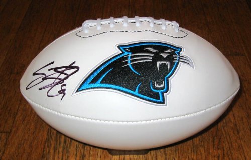 STEVE SMITH SIGNED AUTOGRAPHED CAROLINA PANTHERS LOGO FOOTBALL W/ HOLOGRAM + COA