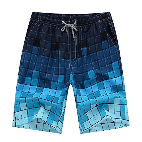 DHnewsun Men's Printing Quick Dry Beach Board Shorts Swim Trunks Plus Size