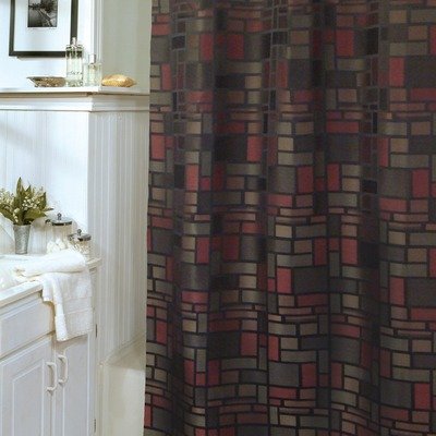Veratex 72-Inch Block Party Curtain Chocolate/Blush