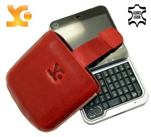 Suncase Ledertasche (Lasche mit R&uuml;ckzugfunktion) f&uuml;r Motorola Flipout rot Preisvergleich