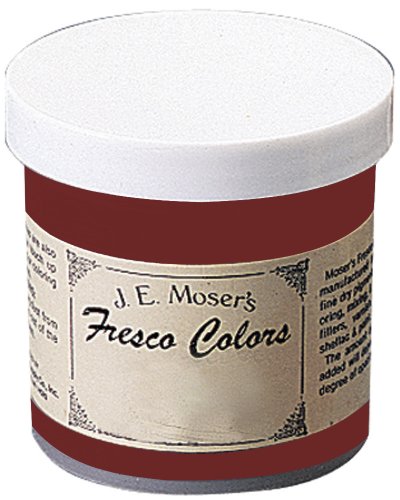 J.E. Moser's 848187, Finishes, Wood Stains & Dyes, Venetian Red Fresco Colors, 1 Oz
