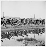 Civil War Reprint Richmond, Va. Captured siege guns at Rocketts; different view