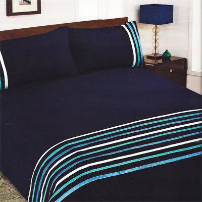 Swizzle Duvet Cover Set, Navy Blue, Double