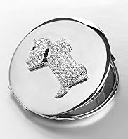 Diamanté Detail Dog Compact Mirror