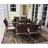 Grenada 9 Piece Square Slatted Table and Arm Chairs Dining Set