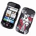 Motorola CLIQ XT (T-Mobile) Snap-On Rubberized Protector Hard Case Image Cover "Cross 'N Skull" Design