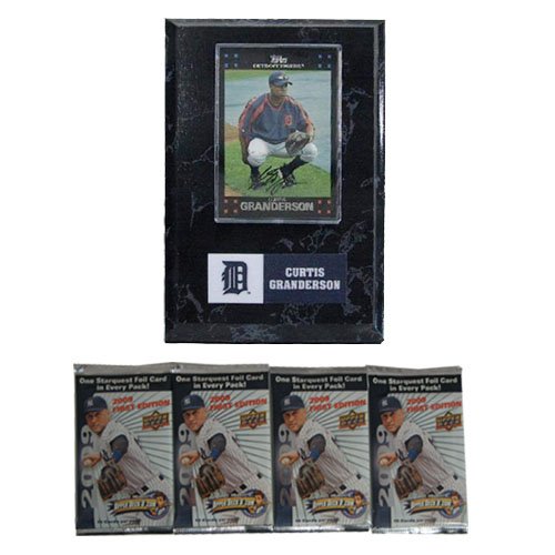 MLB Card Plaques - Detroit Tigers-Curtis Granderson with Free 4