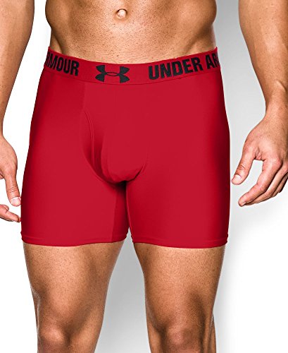 Under Armour Men's UA HeatGear Performance 6" Boxerjock 2-Pack Large Red