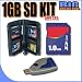 1GB SD Secure Digital Memory Card + USB SD Card Reader for Creative ZEN/Other SD Compatible MP3 Players - Accessory Saver Bundle by BigVALUEInc!