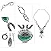 Bingirl Flower Turquoise Jewelry Sets Vintage Look Tibetan Silver Alloy Delicate Necklace Bracelet Earring And Ring Sets