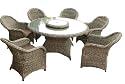 Li-Lo Mercury Round Dining Suite (8 Piece Garden Furniture Set - 6 Chairs with Cushions, Table with Lasy Susan)