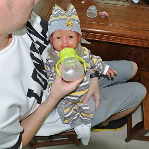 IVITA Brown Eyes 20'' Weighted Full Silicone Reborn Baby GIRL With Clothes and Take Pacifier