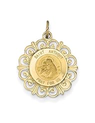14k Yellow Gold Saint Anthony Medal Charm