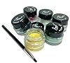 Starry 6pc Long Lasting Waterproof Eyeliner Gel (Green + Sunshine + Pink +Violet +Snow +Brown) w/ Brush Brick - Compare Prices