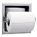 Bobrick 663 304 Stainless Steel Recessed Toilet Tissue Dispenser with Storage for Extra Roll, Bright Finish, 6-1/4" Width x 6-1/4" Height