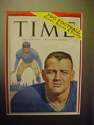 Sam Huff New York Giants November 30, 1959 Time Magazine Professionally Matted Cover 11 X 14 Size Ready For Framing